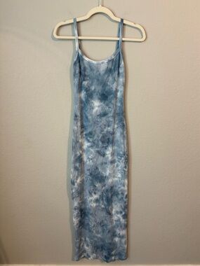 Young Fabulous Broke Blue Tie-Dye Ribbed Tank Maxi Dress